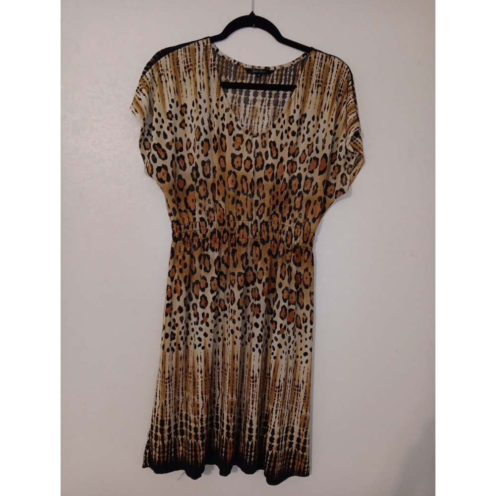 Just Love Sz. Xl  Animal Print Dress Half Sleeve‎  Elastic Waist